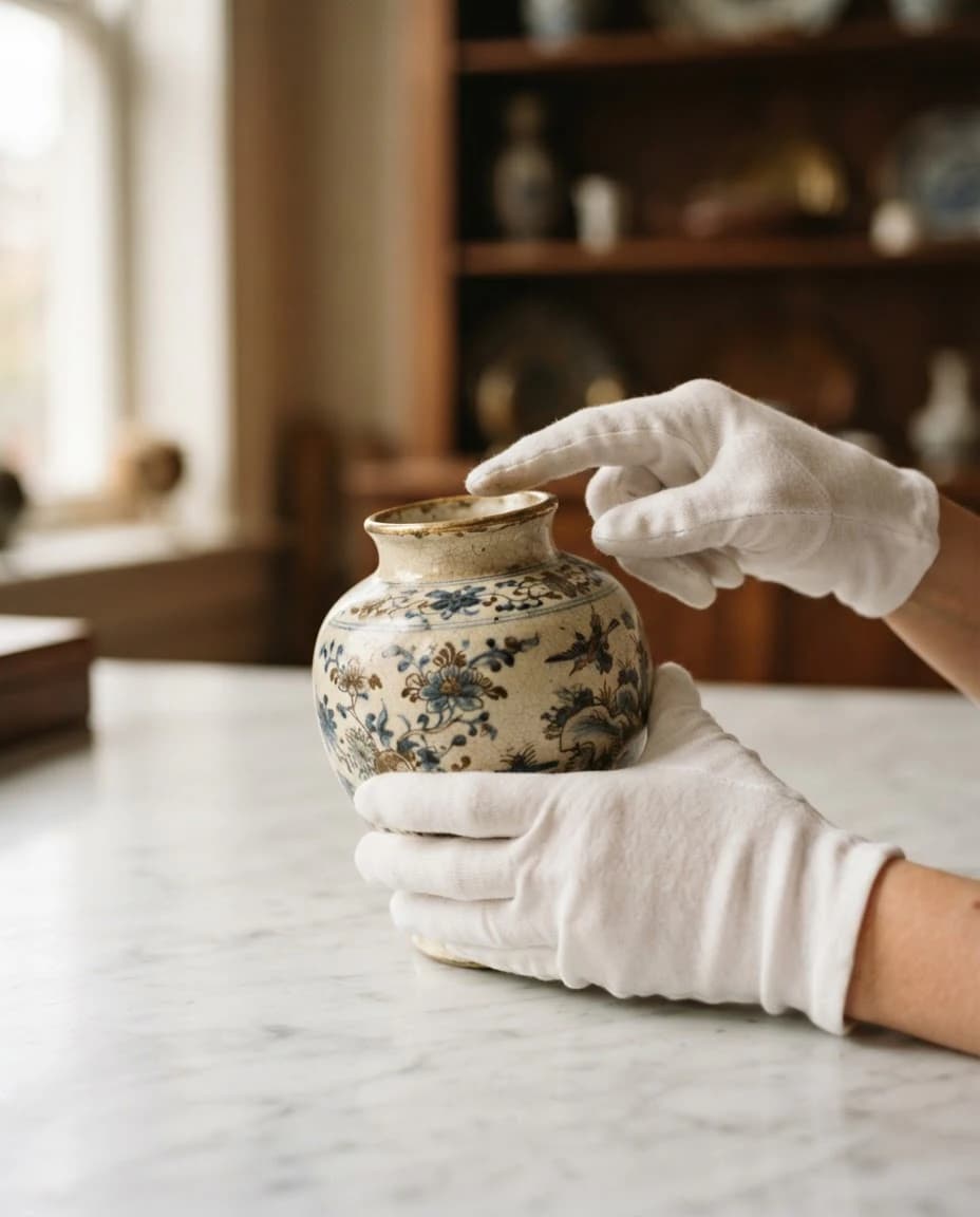 Estate specialist examining property contents