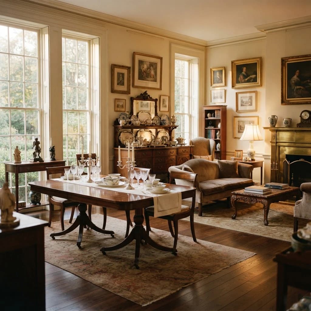 Professionally staged estate sale room