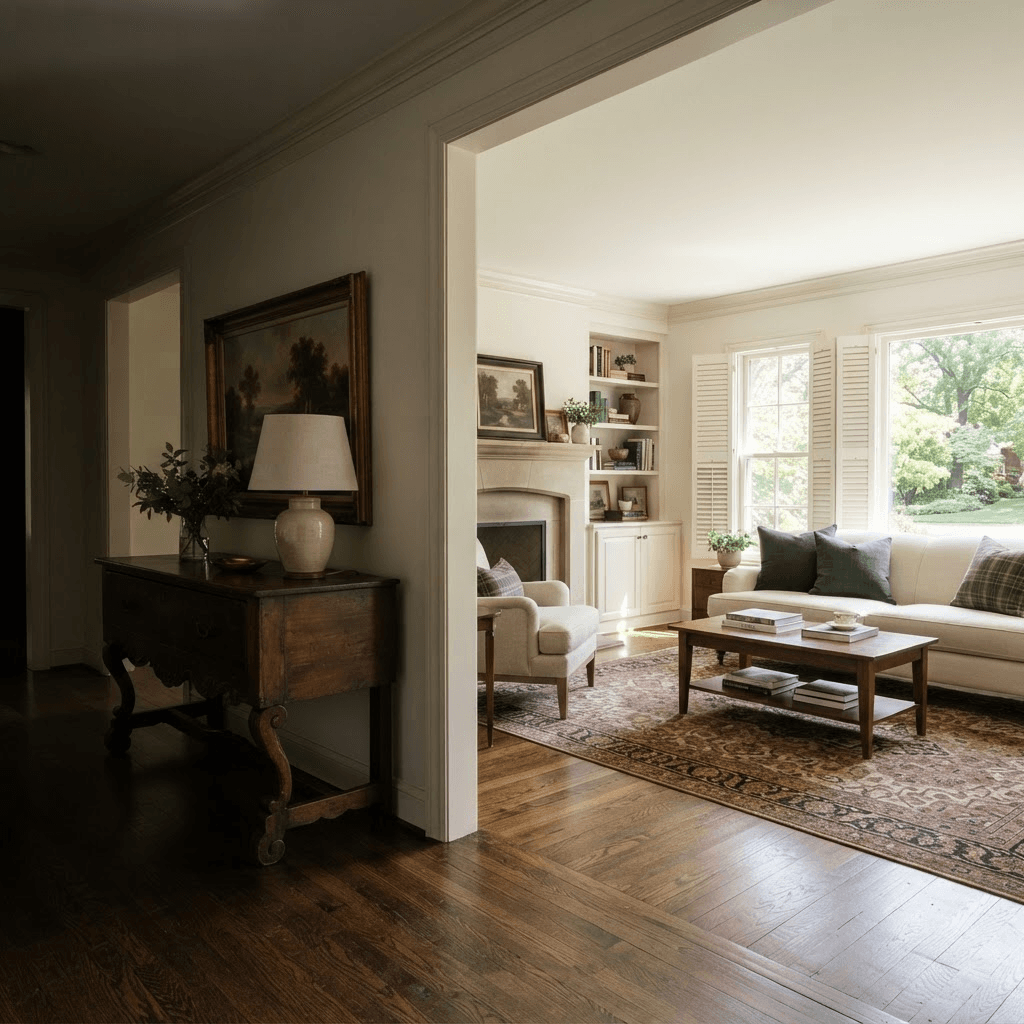 Staged estate sale interior in Johnson County, Kansas