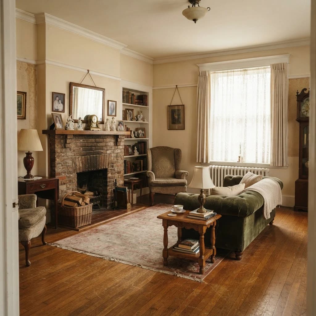 A warm, well-kept home interior with personal belongings